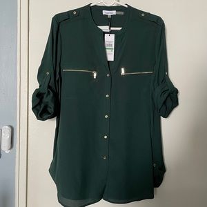 Green sheer shirt by CK